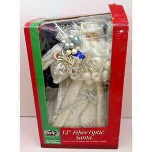 Sterling 12 Inch Fiber Optic Santa Tree or Table Topper Changing Lights Boxed